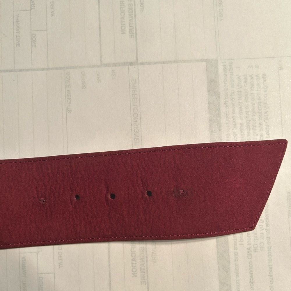 Vintage Christian Dior Burgundy Leather/Suede Belt(Size 70) - Picture 5 of 11